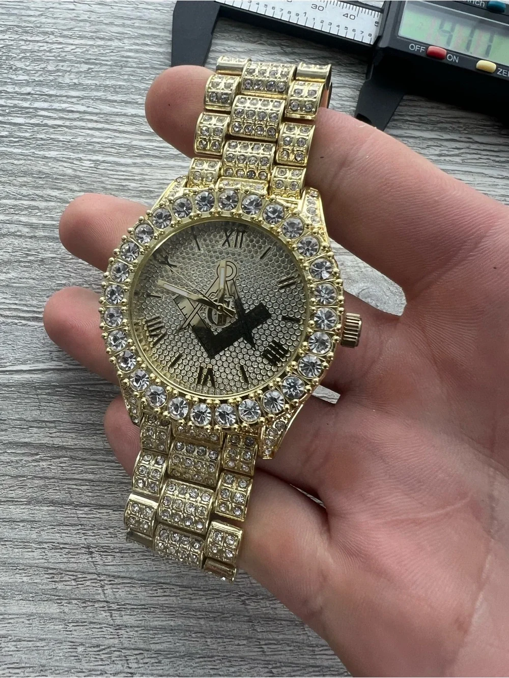 Gold Tone FreeMason Quartz Wristwatch